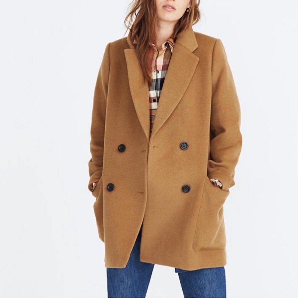Madewell Hollis Double-Breasted Coat in Classic Desert